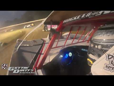 Jamie Wilson Battles Through Quincy Raceways Late Model Feature - dirt track racing video image