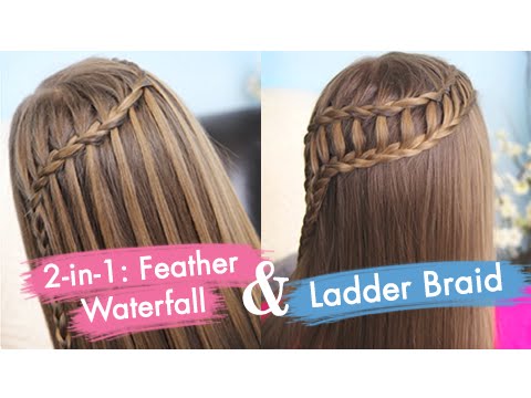 Feather Waterfall & Ladder Braid Combo | Cute 2-in-1 Hairstyles - UC2LgZ_4GzSFQS-3a87_Jc6w