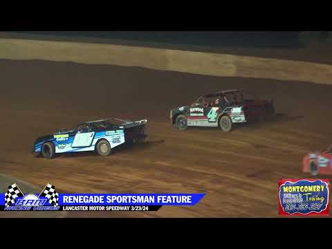 Renegade Sportsman Feature - Lancaster Motor Speedway 3/23/24 - dirt track racing video image