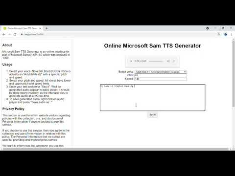 Stephen Hawking TTS Generator voice test