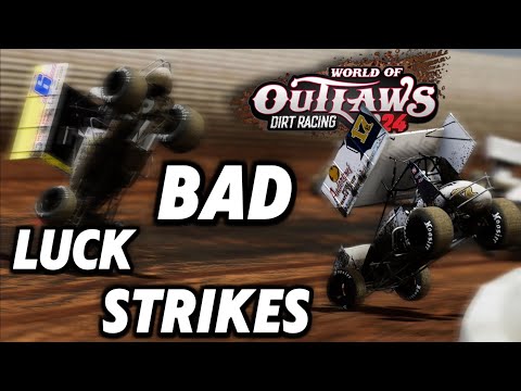 Bad Luck Strikes At Port Royal | World of Outlaws Dirt Racing 24 Gameplay - dirt track racing video image