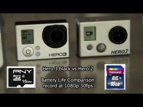 Battery Life Comparison 1080p 30fps Recording Hero3 black vs Hero2 - GoPro Tip #44 - UCTs-d2DgyuJVRICivxe2Ktg