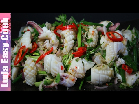 [ТАЙСКАЯ КУХНЯ] Вкусный Салат с КАЛЬМАРАМИ - Hot and spicy Thai squid salad - UCwZ6TJuh2PsR83k5PkkQx4A