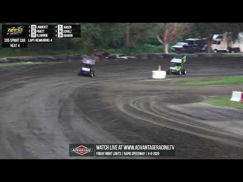 Friday Night Lights! | LIVE Look-In | Rapid Speedway 8-8-2025 - dirt track racing video image
