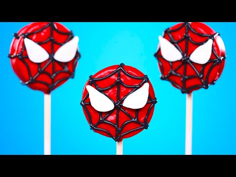 SPIDERMAN COOKIE POPS - NERDY NUMMIES - UCjwmbv6NE4mOh8Z8VhPUx1Q