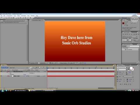 After Effects Tutorial 8  - Text - UCMKbYv-MCXxZlzEPlukCmNg