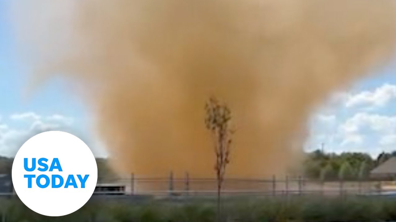 Dust devil swirling at an Arkansas construction site | USA TODAY