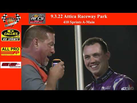 9.3.22 Attica Raceway Park 410 Sprints A-Main - dirt track racing video image
