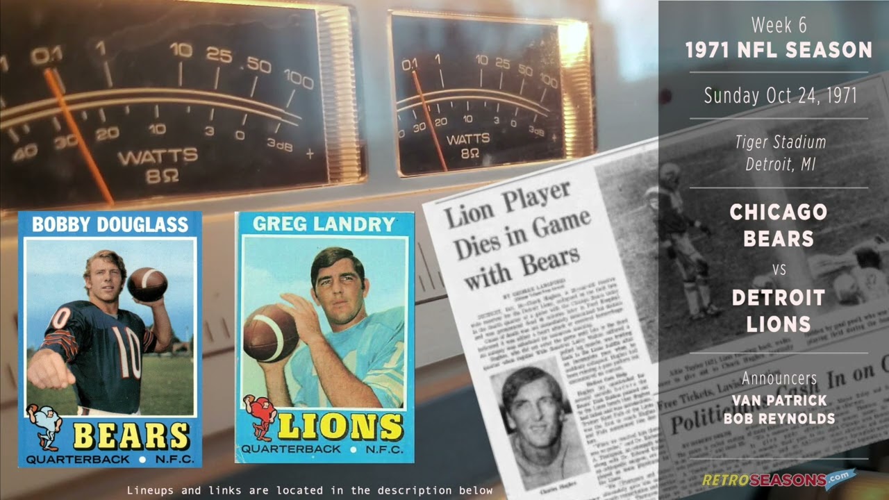 1971 - CHI/DET - Chicago Bears vs Detroit Lions - NFL Radio Broadcast video clip