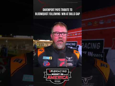 🥲 Jonathan Davenport paid a quick tribute to Scott Bloomquist after his #FloNight win at Bull's Gap - dirt track racing video image