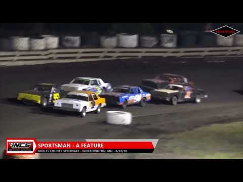 Sportsman &amp; B-Modified | Nobles County Speedway (Worthington Speedway) | 8-18-2018 - dirt track racing video image