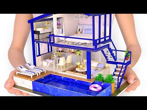 DIY Miniature Modern Party Home with Real Swimming Pool - UCw5VDXH8up3pKUppIvcstNQ