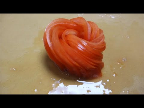 Tomato Rose Re-Do (better viewing angle) - How To Make Sushi Series - UCbULqc7U1mCHiVSCIkwEpxw