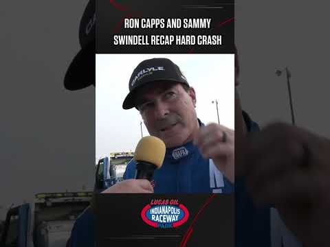 😬 Ron Capps and Sammy Swindell were okay after a hard crash at IRP. - dirt track racing video image