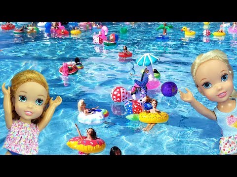 Super FLOATIES party ! Elsa and Anna toddlers - pool - Barbie - lazy river - water fun splash - UCQ00zWTLrgRQJUb8MHQg21A