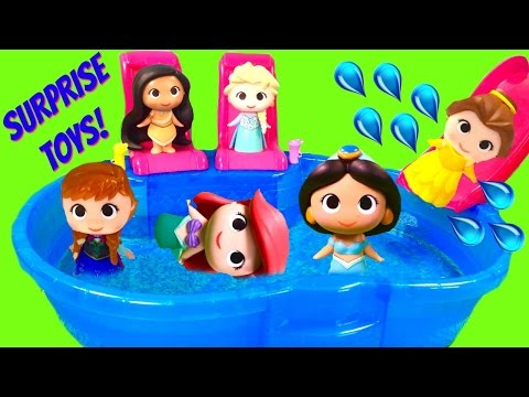 Disney Princesses Dive for Toys in Swimming Pool! Elsa, Jasmine, Belle, Anna - UCV6P5rRVmiTL637byUZBTrQ
