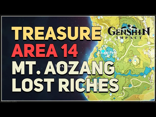 All Treasure Location in Mt Aozang Genshin Impact | The Lost Riches Treasure Area 14