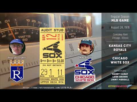 Kansas City Royals vs Chicago White Sox - Harry Caray - Radio Broadcast video clip