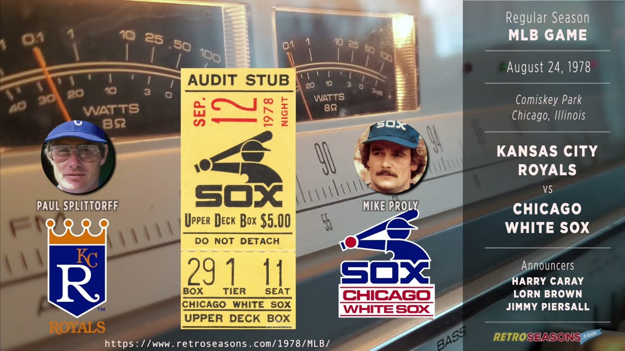 Kansas City Royals vs Chicago White Sox - Harry Caray - Radio Broadcast video clip