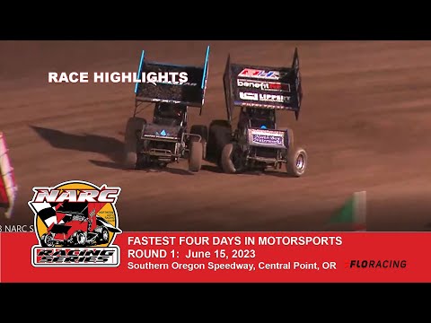 NARC SPRINT CARS @ SOUTHERN OREGON SPEEDWAY - JUNE 15, 2023 - dirt track racing video image