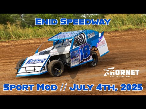 Enid Speedway Sport Mod 07/04/2025 #18 Kyle Wiens - dirt track racing video image