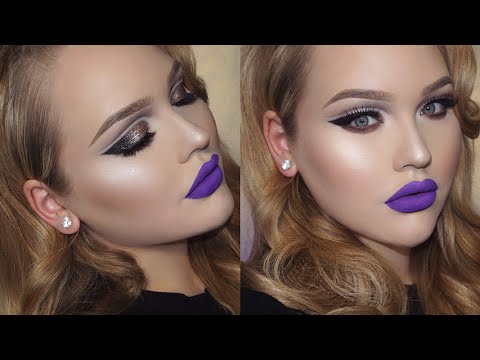 Glittery Double Cut Crease & Purple Lips Holiday Makeup - UCzTKskwIc_-a0cGvCXA848Q