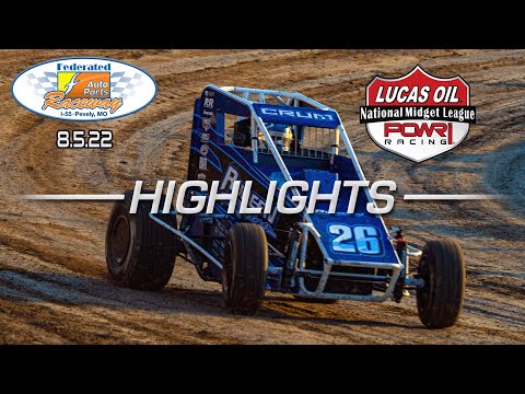8.5.22 POWRi Lucas Oil National Midget League Highlights from Federated Auto Parts Raceway at I-55 - dirt track racing video image