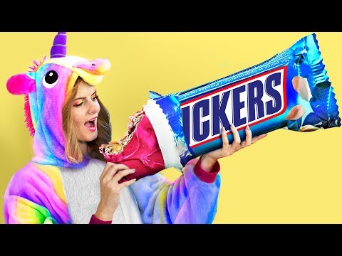 6 DIY Giant Unicorn Candy vs Miniature Candy / Amazing Unicorn Dessert Recipes - UCWwqHwqLSrdWMgp5DZG5Dzg