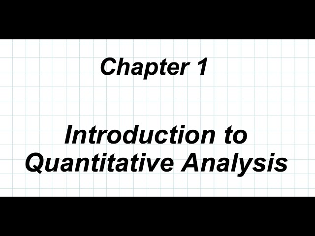 Quantitative Analysis with Machine Learning