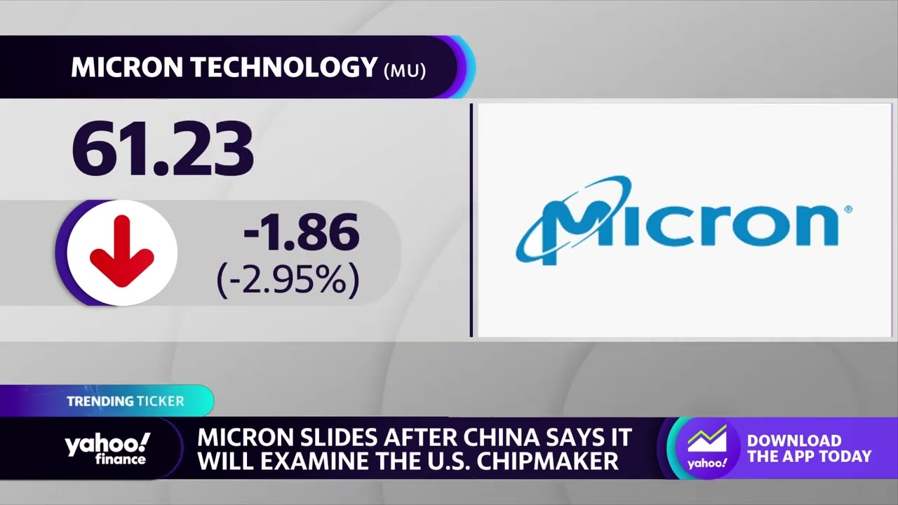 Micron stock slides after China says it will examine the chipmaker