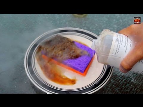 Sulfuric Acid and Sponge Reaction - Chemistry experiment - UCe_vXdMrHHseZ_esYUskSBw