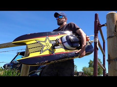 Man and his GIANT Toy Boat - GAS Powered 48" "ROCKSTAR" starts after 4 years Sitting Idle - UCxcjVHL-2o3D6Q9esu05a1Q