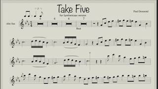 Paul Desmond - Take Five (sheet music & Backing track for saxophone alto)