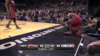 Heat - Spurs 95-110: LeBron leaves game cramping & final minutes | game 1 | 2014 NBA finals