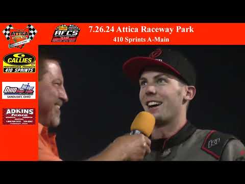 7.26.24 Attica Raceway Park 410 Sprints A-Main - dirt track racing video image