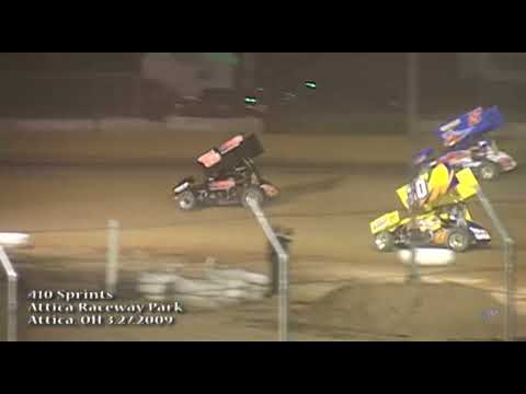 410 Sprint Car highlights - Attica Raceway Park 3.27.2009 - dirt track racing video image