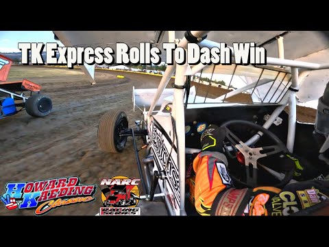 TK EXPRESS DASH WIN | TIM KAEDING ONBOARD | NARC 410 | HOWARD KAEDING CLASSIC | OCEAN SPEEDWAY - dirt track racing video image