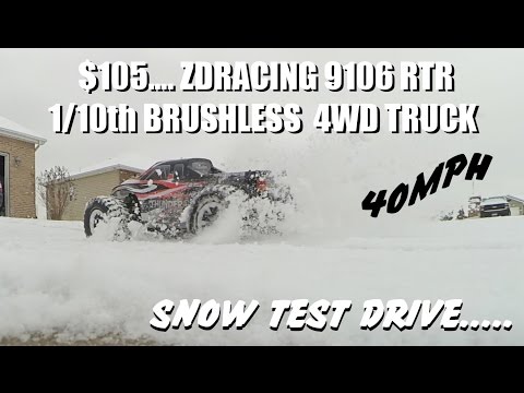 ZDRACING 9106 BRUSHLESS!! RTR 4WD Truck Test Drive in the Snow - UC-fU_-yuEwnVY7F-mVAfO6w