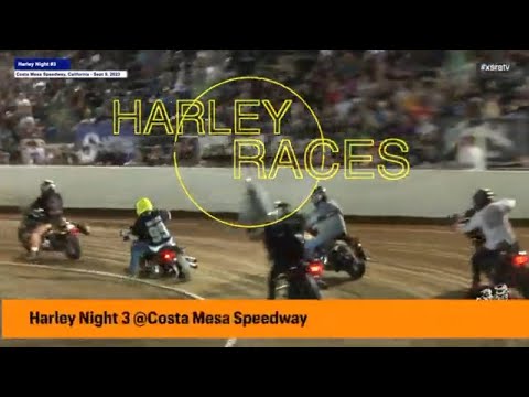 6 Harley Races in a Row! On the Dirt Track at Costa Mesa Speedway! #harleydavidson #racing #xsratv - dirt track racing video image