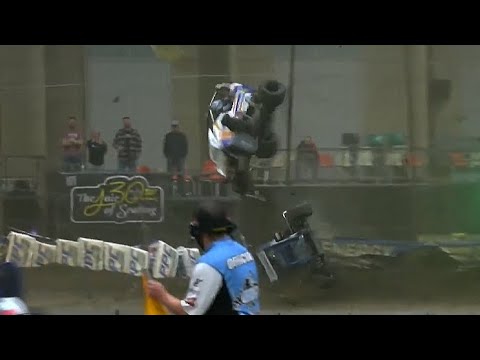 HUGE crash at the 2025 Tulsa Shootout - dirt track racing video image