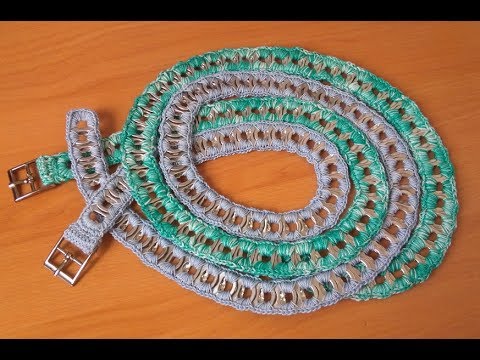 Cinturon con anilla de latas y crochet - Tutoutil