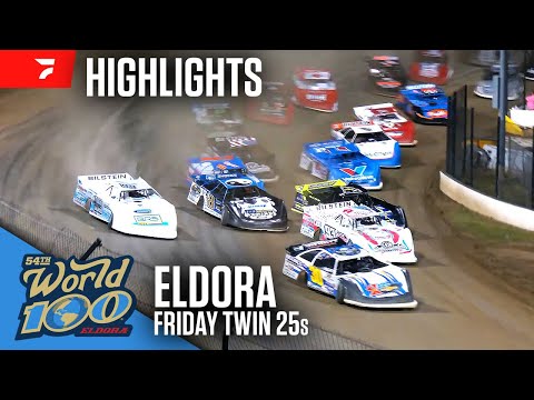 Friday Twin 25s | World 100 at Eldora Speedway 9/6/24 | Highlights - dirt track racing video image