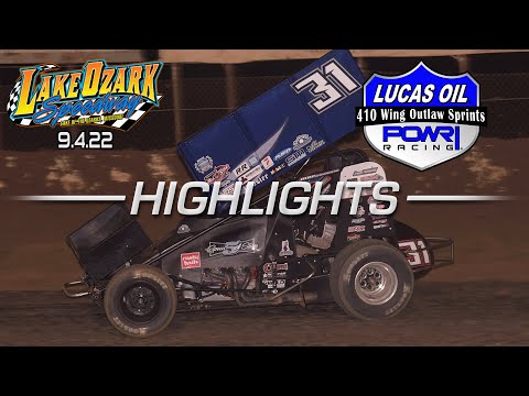 9.4.22 Lucas Oil POWRi 410 Wing Sprint Car League Highlights from Lake Ozark Speedway - dirt track racing video image