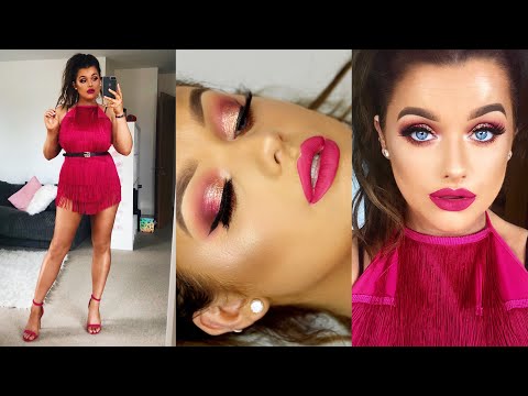 ROSE GOLD/PINK GLITTER CLUBBING GRWM! Make up + Outfit! | Rachel Leary - UC-Um2u0Agv8Q-OhjO6FZk1g