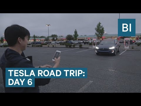 The car drives to us on DAY 6 OF THE TESLA ROAD TRIP - UCcyq283he07B7_KUX07mmtA