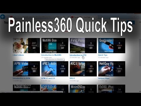 Quick Tips: Using the playlists on the Painless360 channel - UCp1vASX-fg959vRc1xowqpw