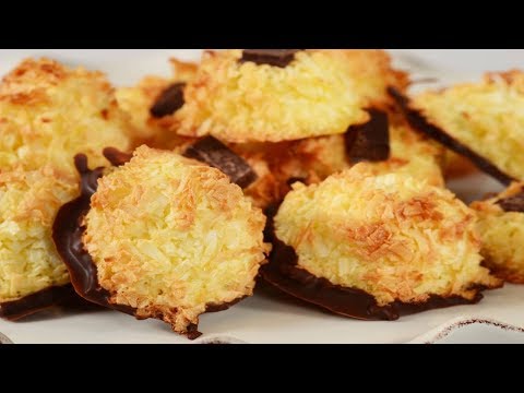 Chocolate Dipped Coconut Macaroons Recipe Demonstration - Joyofbaking.com - UCFjd060Z3nTHv0UyO8M43mQ