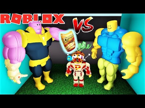 Bangnam Com Thanos Vs Muscular Noob Who Will Win The Cheetos The Weird Side Of Roblox Story Of Cheetos - escape the giant t posing spongebob obby the weird side of roblox