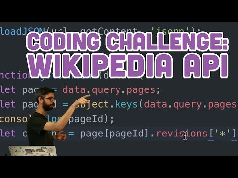 Coding Challenge #75: Wikipedia API - UCvjgXvBlbQiydffZU7m1_aw