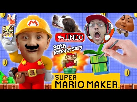 Lets Play SUPER MARIO MAKER!  Derpy Mushrooms + Real Life Undo Button? w/ AMIIBO Unboxing (FGTEEV) - UCC-RHF_77zQdKcA75hr5oTQ